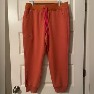 Figs Petite Large Zamora Scrubs Bottoms in color Terracotta